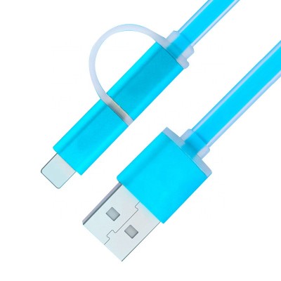 High Speed USB Cable with Led Light/ 1 meter 3 feet Flat Micro USB Cable