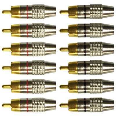 RCA Plug Solder Gold Audio Video Adapter Cable Connector