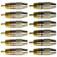 RCA Plug Solder Gold Audio Video Adapter Cable Connector